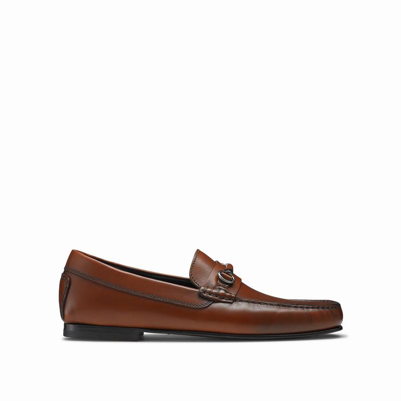 Russell & Bromley Jet Set Mens Slip-On Loafers Brown |UKH3015TU|